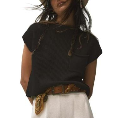 Imagem de Suéter, colete feminino Himosyber, malha, viscose, preto, tamanho S