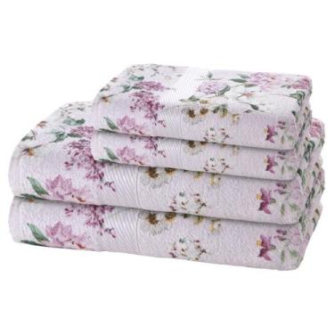 Imagem de Kit Jogo de Toalhas Dohler 4 Peças Banho e Rosto Prisma 100% Algodão E