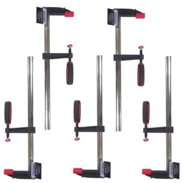 Imagem de Kit 5 Grampos P/ Carpinteiro Tipo Sargento 80x400mm ON36 Onetools