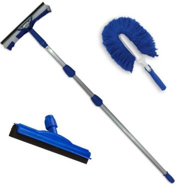 Imagem de Rodo Limpa Vidros Cabo Extensor 6 Mts Com Rodinho De Borracha 45 Cm e 