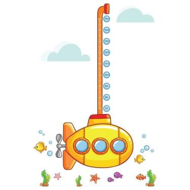 Imagem de Adesivo de Parede Fundo do Mar Régua Submarino 165cm - Quartinhos