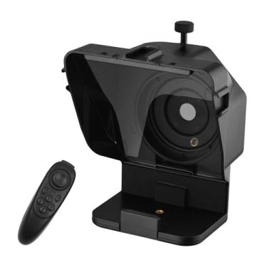 Imagem de Teleprompter portátil para smartphone com adaptador de suporte celular e controle remoto gravação vídeo transmissão ao vivo entrevista apresentação discurso em palco