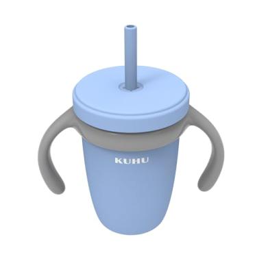 Imagem de Copo de Treinamento Infantil 240ml Azul com Bico Antivazamento Sippy para Transição. Durável, Livre de BPA e Fácil de Usar