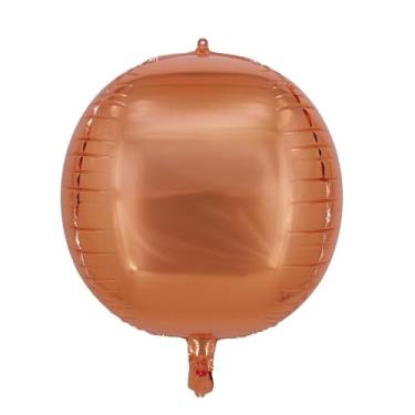 Imagem de Decoração Festa Balão Metalizado 4D Redondo 51Cm Com Canudo (Rose Gold)