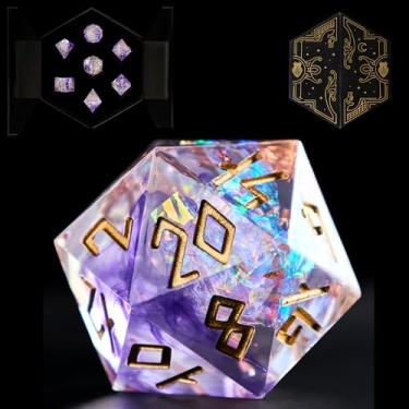 Imagem de Sharp Edge DND Dice with Glowing LED Display Box - Premium Polyhedral Resin Dice for Dungeons and Dragons | Includes Bonus Stickers | Dungeons and Dragons (TTRPG) Dice Set