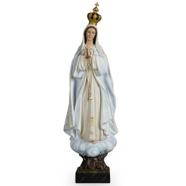 Imagem de Estátua de Nossa Senhora de Fátima Católica BC, Estátua da Virgem Maria de 52 cm H para altar, presente religioso, peça central sagrada para casa, igreja, hospital, escultura renascentista pintada à