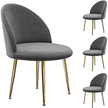 Imagem de Cadeira de jantar, cozinha, sala de jantar, móveis, cadeiras de veludo, conjunto de 4 cadeiras de cozinha, pernas de metal, cadeiras de maquiagem, estofadas, acento, quarto, lazer, varanda (cor: