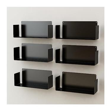Imagem de Prateleiras de parede flutuantes 6 conjuntos de prateleiras flutuantes montadas na parede, borda de decoração de parede faça você mesmo, loja quarto, sala de estar, banheiro, coleções de exibição de