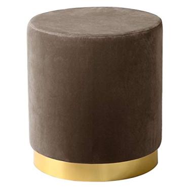 Imagem de Banqueta redonda para pés Ottomans Banquinho para pés, banco de troca de sapatos para quarto, sala de estar, varanda/marrom/30 x 40 cm