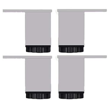 Imagem de Pernas de móveis Altura Adiustável 15 mm Pernas de Mesa de Metal Pés de Móveis Liga de Alumínio Pés de Cozinha Quadrados de Substituição de Móveis Pernas de Sofá Cama Armários Elevadores com Parafuso