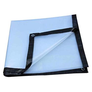 Imagem de Lona de vidro transparente à prova de chuva, película de isolamento de borda de anel de metal espessamento com corda livre, equipamento de jardinagem ao ar livre, 21 tamanhos (cor: transparente