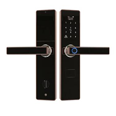Imagem de Fechadura de porta inteligente com impressão digital, campainha, fechadura eletrônica, código, cartão, chave, fechadura digital para segurança doméstica (cor: D) (D)