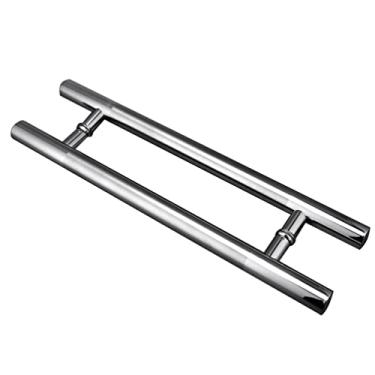 Imagem de Maçaneta de porta deslizante de aço inoxidável, maçaneta deslizante em forma de H para banheiro, celeiro, hotel, shopping, fácil instalação (tamanho: 150 cm)