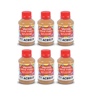 Imagem de Kit 6 Verniz Vitral Fosco Acrilex 100ml Incolor 806 – Efeito Jateado Fosco para Vidro, Cerâmica e Porcelana | Acabamento Decorativo Profissional