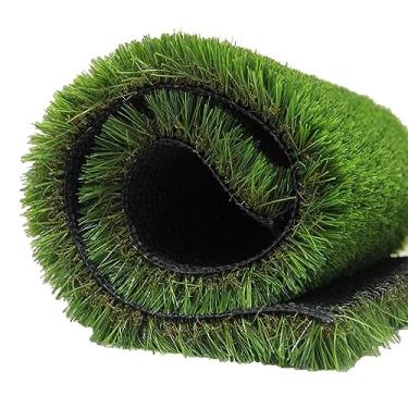 Imagem de Grama sintética artificial, tapete de grama sintética realista de 20 mm, tapete macio de 20 mm de altura para festa de casamento, tapete de grama sintética com orifícios de drenagem, verde, 0,02 x 1 x