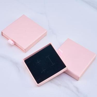 Imagem de 2 caixas de joias femininas – pequenas caixas de presente rosa para pulseiras, colares, brincos, anéis