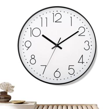 Imagem de Relógio de parede para banheiro – Relógio de parede silencioso de 25,4 cm, sem tique-taque | Suprimentos de jardim doméstico para garagem, sala de estar, corredor, berçário, academia, piscina, escola