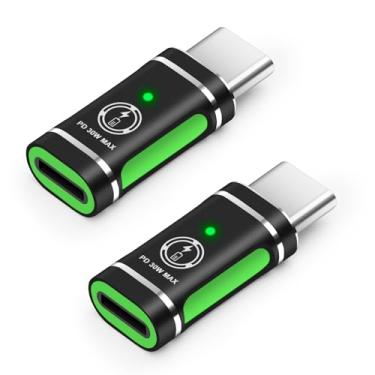 Imagem de Adaptador USB C para Lightning (pacote com 2), adaptador Lightning fêmea para USB tipo C suporta carregamento PD e transferência de dados (preto)