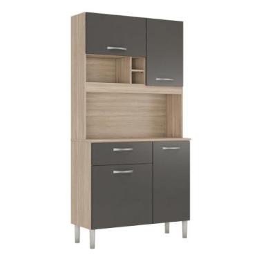 Imagem de Armario de Cozinha Malta com 4 Portas e 1 Gaveta - Demóbile, Avena/Gra