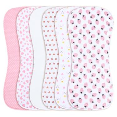 Imagem de Benoxine Panos de Arroto 2 em 1 e B.ibs para Bebês - Pacote com 6 Panos Grandes Super Absorventes de Algodão Macio para Cuspir, 3 Camadas Grossas para Arrotar Bebês para Meninas e Meninos