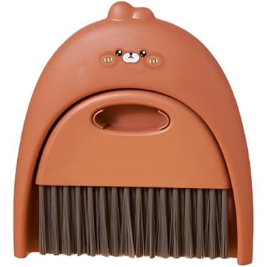 Imagem de Mini Vassoura e Pá de Limpeza com Design de Urso Fofo, Marrom, PP, 17x16cm, Conjunto 2 Peças