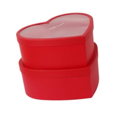 Imagem de predolo Caixa de Sabonete em Formato de Coração com 2 Peças, com Tampa Transparente, para Festa, Pedido de Casamento, Dia Mães, Cenário de Casament, Vermelho