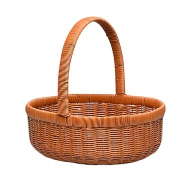 Imagem de KiBcsLic Cesta Oval para Frutas/colheita com Alça Extensível. Feita à Mão com Material de Ferro E PP. Design Perfurado para Facilitar a Limpeza E a Secagem, Tamanho G