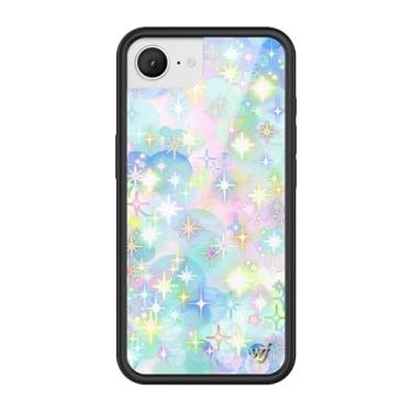 Imagem de Wildflower Capas - Compatível com iPhone 16e | Amortecedor preto protetor, certificado de teste de queda de 1,2 m, pequenas empresas de propriedade feminina | Diamantes azuis rosa aquarela na moda