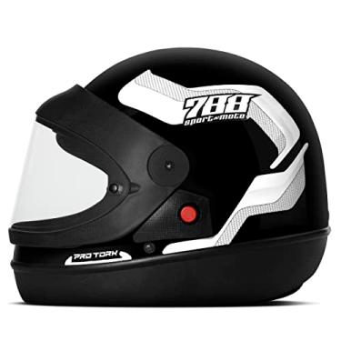 Imagem de CAPACETE FECHADO PRO TORK SPORT MOTO 788 PRETO - BRANCO TAM. 56