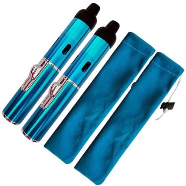 Imagem de Isqueiros de butano, caneta de combustível de butano recarregável, acendedor de chama ajustável, pacote com 2, azul aqua (gás não incluído)