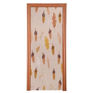 Imagem de Blueangle Capa de porta elástica fofa com padrão de outono - Faixa de porta frontal de tecido elástico para Ação de Graças, decoração de festa ao ar livre em casa (415)