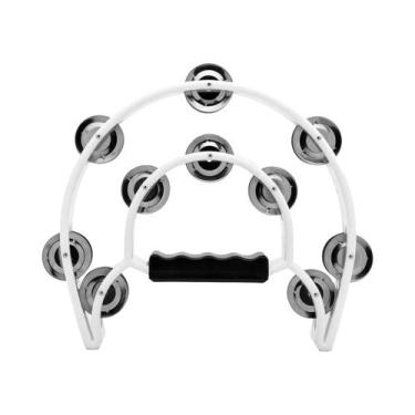 Imagem de Tamborim De Metal Com Duas Fileiras De Jingles, Instrumento Musical Po