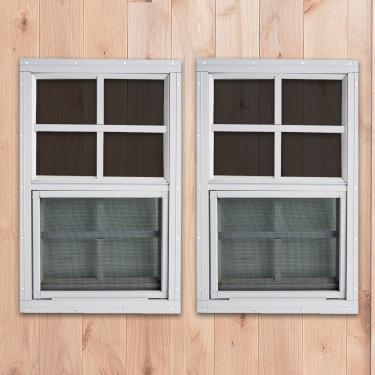 Imagem de Shineforu Janelas para galpões de 35,5 x 68,5 cm, 2 unidades, janelas pequenas com vidro temperado – Montagem embutida | Melhor escolha para galinheiro, estufa, garagem, casa de brinquedo