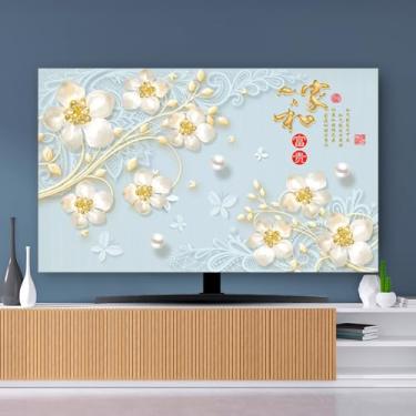 Imagem de Capa de TV 32-80 polegadas protetor de tela para TV LCD LED capas de poeira arte europeia decoração de sala de estar para pendurar em casa desktop monitor universal curvo - 70 polegadas (161 x 96 cm)