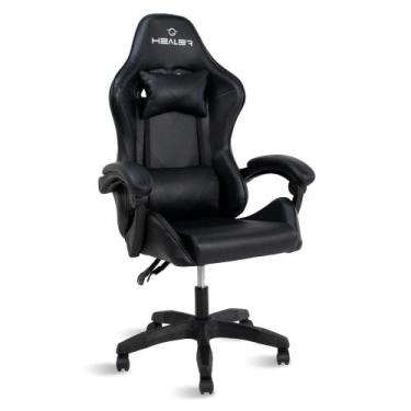 Imagem de Cadeira Gamer Preto Healer Lancer Reclinável Giratória