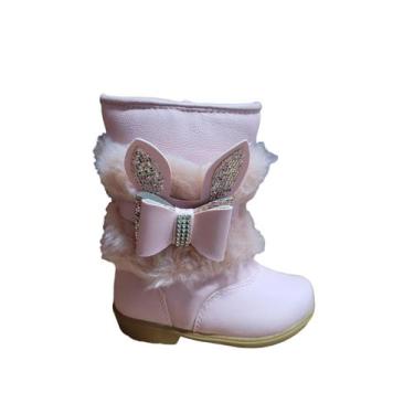 Imagem de Bota Infantil Bebe Meninas Coturno Pelinhos Leve Macia Linda - NATHIEL