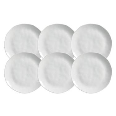 Imagem de Jogo De Pratos Fundo 21cm 600ml Kit 6 Peças Sopa New White Branco Cerâ