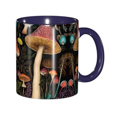 Imagem de Zeraoke Canecas de café criativas com estampa de cogumelo, personalizadas, presente para a família, tamanho de 325 ml, unissex