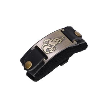 Imagem de SUNGOOYUE Correia de Mudo de Guitarra, Baixo Acústico de Couro PU Elimina Amortecedor de Cordas de Feedback para Prática de Guitarra de 6 e 7 Cordas (Chama Negra)