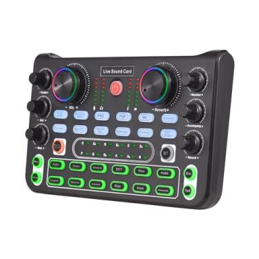 Imagem de Placa de Som Ao Vivo Mixer Áudio Mesa para Streaming Podcasting Jogos Cantar Gravação com Redução Ruído 44 1KHz Luz Indi