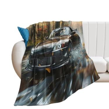 Imagem de HouLaiZhe Cobertor Super Macio Flanela S2000 Carro Esportivo Cool Leve Cobertor de Refrigeração para Sofá-Cama Cadeira Sofá Carro Viagem ao Ar Livre Leve Quente 178 cm x 203 cm