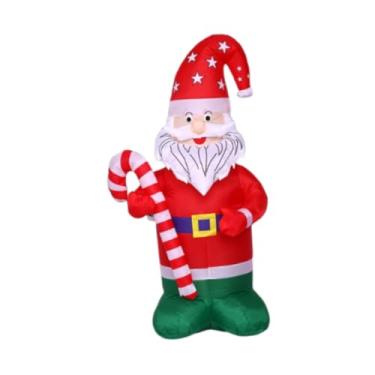 Imagem de UGPLM Papai Noel inflável de Natal com LED embutido, 1,5 m de altura, decoração natalina iluminada para festas de inverno em ambientes internos, varandas e