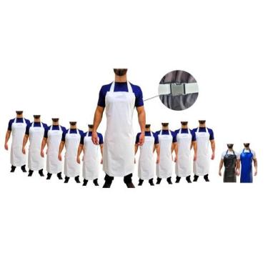 Imagem de KIT 10 Avental Pvc Impermeável Açougueiro Peixaria Lava Rapido Jato co