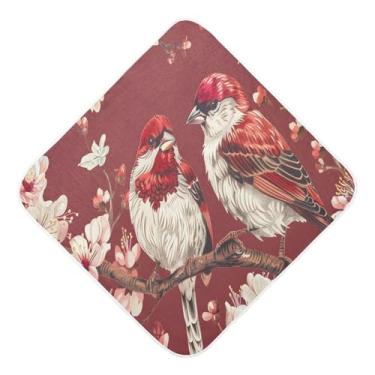 Imagem de Toalhas de bebê com capuz ultra macias absorventes toalha de bebê flor pássaro musselina algodão toalhas de banho para recém-nascidos bebês 76 x 76 centímetros