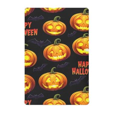 Imagem de Burbuja Lençol de berço Pumpkins Spooky Faces para meninos e meninas, lençol com elástico 71 x 132 cm para colchões padrão de berço e cama infantil, macio e respirável