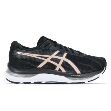 Imagem de Tênis ASICS GEL-Hypersonic 5 - Feminino - Preto com Branco e Laranja-Feminino