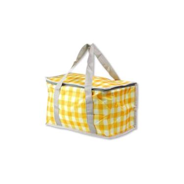 Imagem de Bolsa Térmica Xadrez 35x20cm com Alça Reforçada – Conserva Bebidas e Alimentos Quentes ou Frios por Horas, Estilo Clássico para Trabalho, Escola e Piquenique