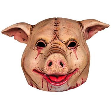 Imagem de Lyxaof Pig Mask Scary Realistic Bloody Animal Crying Pig Head Butcher Mask Latex Horror Halloween Costume Cosplay for Adults