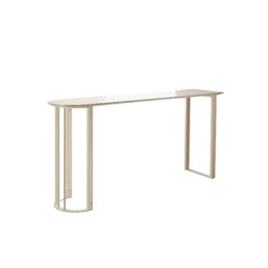 Imagem de Mesa de bar Mesa de bar leve e luxuosa com estrutura aço carbono, mesa jantar multifuncional para cozinha, restaurante, hotel sala estar(160 * 50 * 105cm)