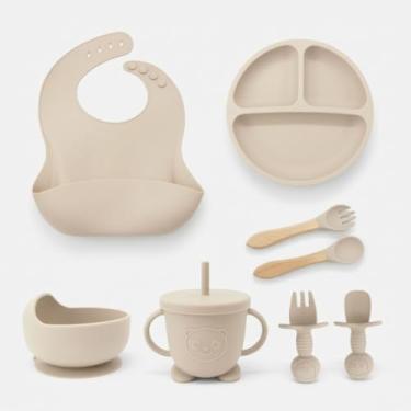 Imagem de Kit Introdução Alimentar refeição do Bebe kit 8 pecas Silicone livre de BPA